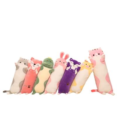 China Wholesale Cat Sleeping Doll Pillow Animal Long Column Pillow Stuffed Cat Pillow Lazy Man Cuddle New Cute Plush Toy for sale