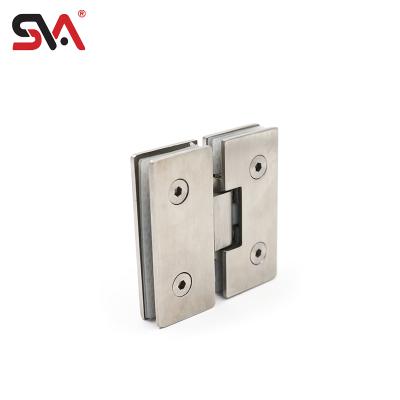 China Easy to install and durable small size square bathroom shower door hinge glass fittings price 180 degree glass on the side double shower door pivot glass hinge for sale