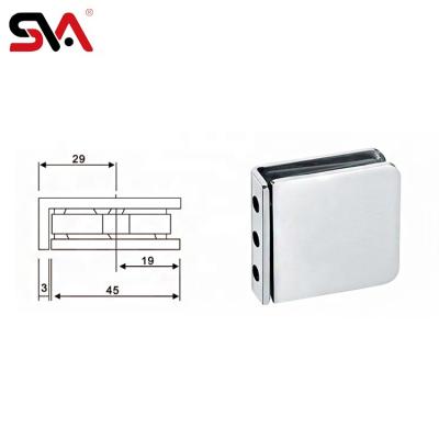 China SVA-008 Shower Room Cabinets Products Shower Door Pivot Hinge Glass Hold Down Stainless Steel Glass Door Clip for sale