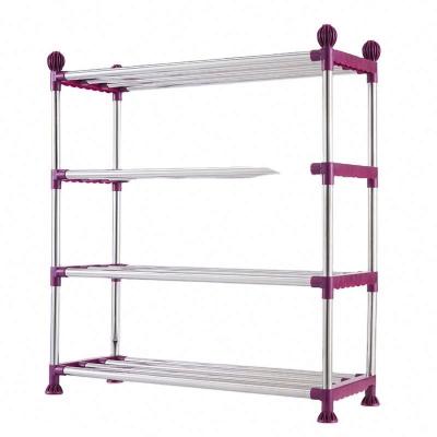 China Single Shoe Rack (Other) Wholesale Price Stainless Steel Storage Organizer High Quality Multi-Functional Adjustable Shelf Multi Layer Economy for sale