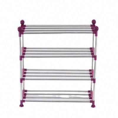 China Cheap Adjustable Online Wholesale Hot Selling High Quality (Other) Easy To Assemble Multifunctional Space Saving 4 Tier Stainless Steel Shoe Rack for sale