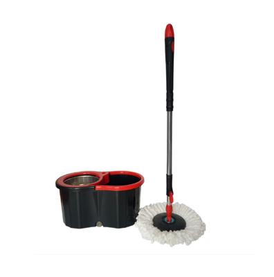 China Durable Stainless Steel Microfiber Household Rotary Floor Cleaning Mop With Rotary Bucket for sale