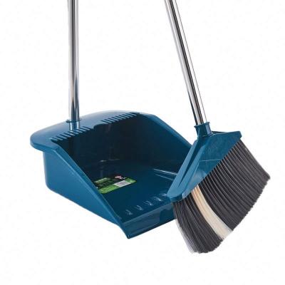 China Home Household Good Quality Cheap Price Vertical Standing Easy Clean Metal Long Pole Dustpan And Broom Aluminum Set for sale