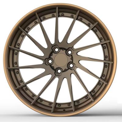 China All Inch 18-22 5x112 5x120 5x114.3 5x130 Two Piece Custom Models New Design Forged Aluminum Alloy Car Rim For Sale for sale