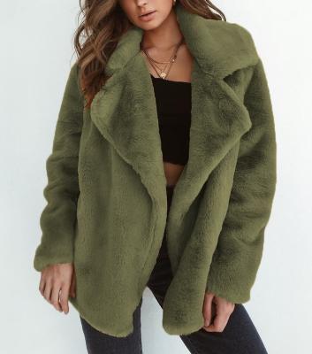 China Fashionable Plush Lapel Fashionable Sense Autumn And Winter Coat Female Fleece Coat Woolen Female for sale