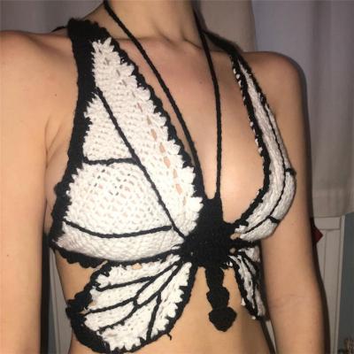 China Breathable Crop Top Crochet , Butterfly Knit Crochet 2022 Hot Sale for sale