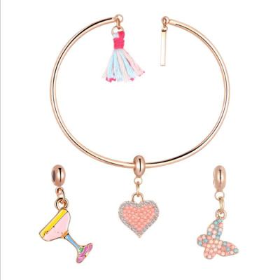 China Fashion Cute Cartoon Candy Popular Children's Drip Bracelet Alloy DIY Alloy Oil Drip Bracelet Children's Pendant Jewelry Jewelry for sale