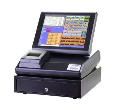 China Plug and play high quality all in one cash register touch screen tax position with printer machine for sale