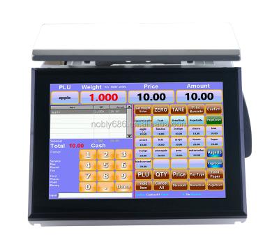 China Fruit shop hot sale! electronic scale with operator touch screen and thermal printer for stores for sale