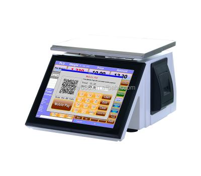 China Electronic Good Fruit Shop Scale With POS OS Software And Thermal Printer For F&B Service for sale