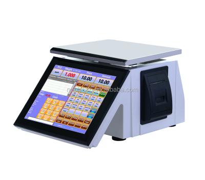 China Fruit store all in one scale cash register T86E with 12.1 inch touch screen, customer display, thermal printer for sale