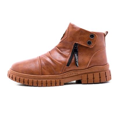 China 2022 Autumn New Men's Martin Boots High Band Men's Boots Locomotive Men's Breathable Shoes Leather Machining Boots for sale