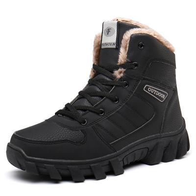 China 2022 fashion trend custom cotton men's warm fur waterproof winter outdoor snow boots for men wholesale for sale