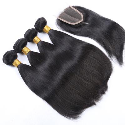 China Free Sample Raw Mink Virgin Brazilian Hair Bundles , Raw Virgin Brazilian Hair Cuticle Aligned Hair MZ-Hair Bundle With Lace Closure for sale