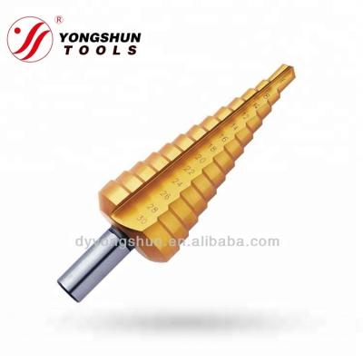 China Drilling Holes Tin-Coated HSS Load Straight Flute Fast Step Drill Bits For Metal Drilling High Cost Effective for sale