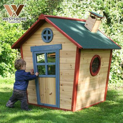 China Easily Assembled Outdoor Wooden Montessori Role Play House Kids Play Equipment for Garden Playhouse Kids Outdoor Playground House for sale