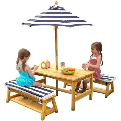 China Eco-Friendly Outdoor Table And Chair Set With Cushions Navy Stripeskids Kids Gift Kids Table Chair Furniture for sale