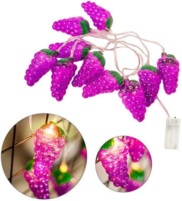 China Warehouse Room Decoration String Light Fruit Lamp Battery Operated Grape Shape Light String for sale