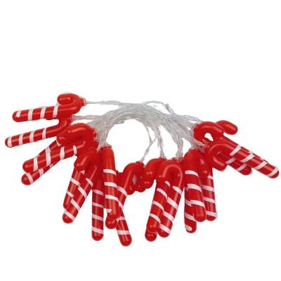 China String Santa Crutch Christmas Lights Warehouse Room Decoration Battery Light for sale