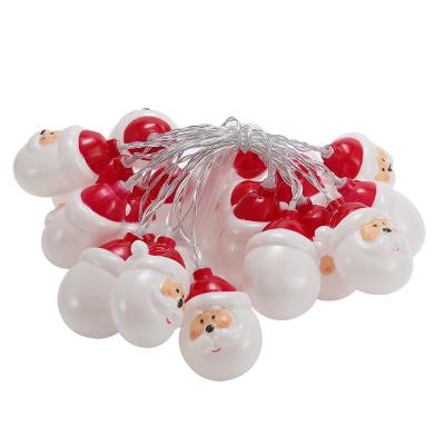 China Warehouse Battery Operated Christmas Light Decorative String Santa Claus Shape Lights for sale