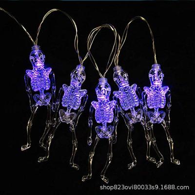 China Halloween Glowing Skeleton Colorful Light String Halloween Garden LED Light String Transparent Skeleton Frame Decorative for sale