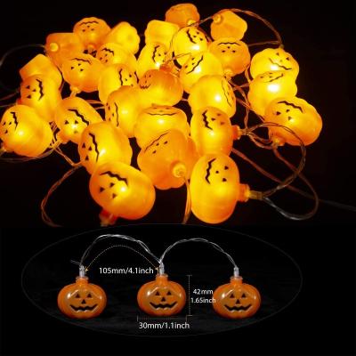 China Outdoor Waterproof Pumpkin String Lights 10Ft 20LEDS Halloween Garden Ghost Festival Decoration Lamps Battery Light for sale