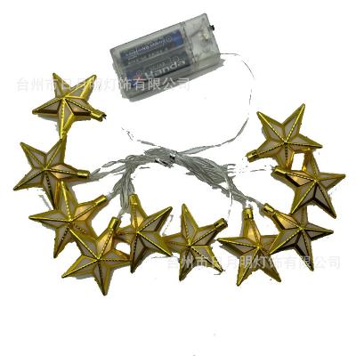 China Decorative LED Garden Lights Middle East Ramadan Stringed Light Muslim Eid al-Fitr Stars Golden Hanging Moon Kerosene Palace Light for sale