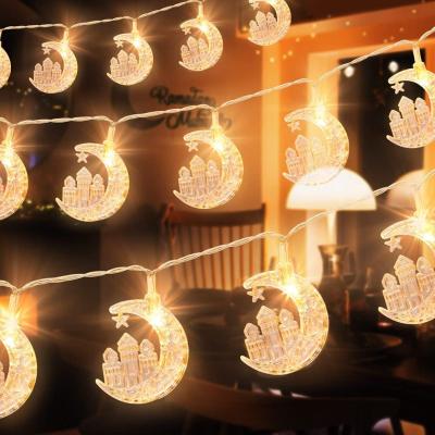 China Garden OEM Factory Decorate Palaces And Rooms Moon Castle Shape String Lights Led Battery Lamps For Ramadan for sale