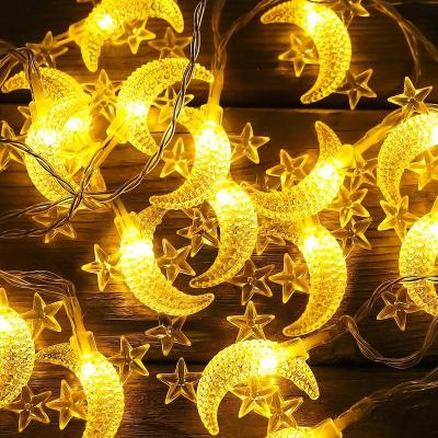 China Warehouse Star and Moon Mini String Lights for Patio Garden Holiday Gardens, Homes, Wedding, Mother's Day Party and Ramadan Xmas Decor for sale