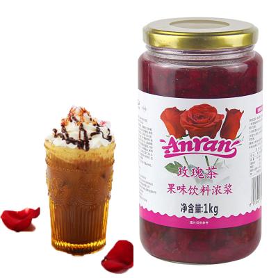 China Original Fruity Taste and Flavor High Quality Rose Tea Drinks Pureed Syrup for Beverage, Ice Cream Snow Cone Syrup Milk Tea Shop Baking Equipment for sale