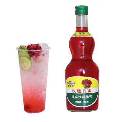 China Original Fruity Pureed Taste And Flavor High Quality Rose Scented Honey Drinks Syrup For Beverage, Ice Cream Snow Cone Syrup Milk Tea Shop Baking Equipment for sale