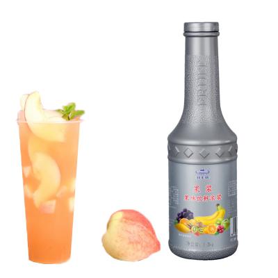 China Original fresh taste and flavor peach pulp fruit processing drink concentrate puree, beverage, fruit drink product milk tea shop for sale