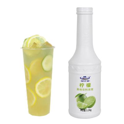 China Original Fruity Taste and Flavor Lemon Flavor Pulp Drinks Thick Fresh Fruit Processing Concentrated Beverage, Beverage, Fruit Drinks Product Milk Tea Shop for sale