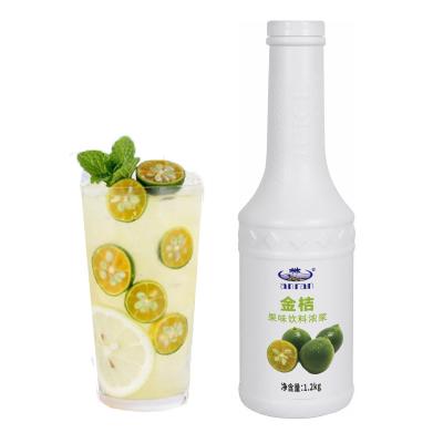 China Original Fruity Thick Taste and Flavor Kumquat Flavor Pulp Drinks Fresh Fruit Processing Concentrated Beverage, Beverage, Fruit Drinks Product Milk Tea Shop for sale