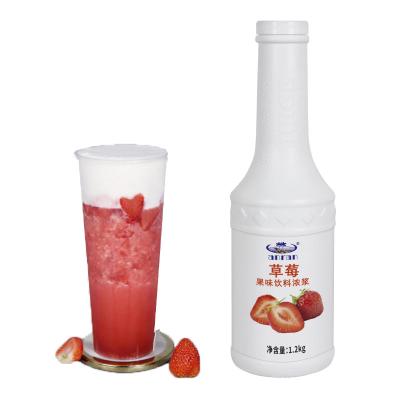 China Original Fruity Taste and Flavor Strawberry Flavor Pulp Drinks Thick Fresh Fruit Processing Concentrated Beverage, Beverage, Fruit Drinks Product Milk Tea Shop for sale