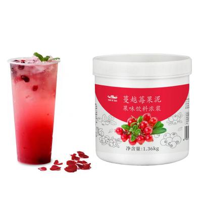 China Original Taste And Flavor Cranberry Puree Special Material Vegetable Pulp Crushed Fruit Juice Jam Milk Tea Shop Fruit Paste Concentrate for sale