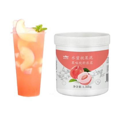 China Original Taste And Flavor Peach Puree Special Material Vegetable Pulp Crushed Fruit Juice Jam Milk Tea Shop Fruit Paste Concentrate for sale