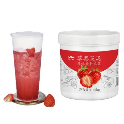 China Original Taste And Flavor Strawberry Puree Special Material Vegetable Pulp Crushed Fruit Juice Jam Milk Tea Shop Fruit Paste Concentrate for sale