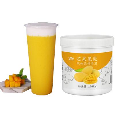 China Original Taste And Flavor Mango Puree Special Material Vegetable Pulp Crushed Fruit Juice Jam Milk Tea Shop Fruit Paste Concentrate for sale