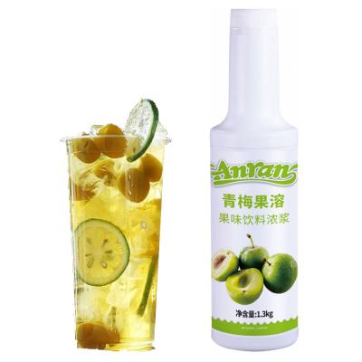 China Original fruity taste and flavor greengage flavor pulp drinks thick fresh fruit dissolved concentrate drink, beverage, fruit drink product milk tea for sale