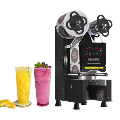 China Black Fully Automatic Bubble Tea Sealing Machine Paper Cup Sealer Machine Paper Cup Plastic Cup Sealer Machine for Milk Tea Shop for sale