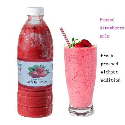 China Original Food Bottled Strawberry Pulp Original Food Frozen Strawberry Fruit Pulp Fresh Fruit Taste and Flavor Frozen Pulp Prices for sale