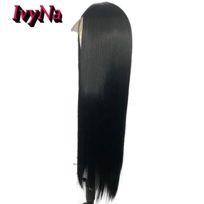 China Soft Smooth Thick Straight Lace Front Hair Wig For Black Synthetic Women 30 Inches 3x5 Wigs Black Silky Straight Silky Skin Base Machine Made For Daily for sale