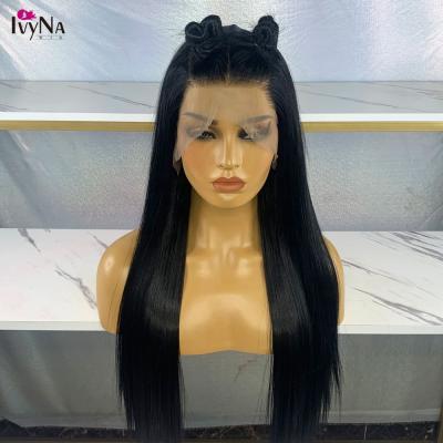 China Natural Fit Ivyna 13X6 Black Wig Silky Synthetic Long Lace Front Hair Wigs Futura Japanese Heat Resistant Fiber Wig Daily Use for sale