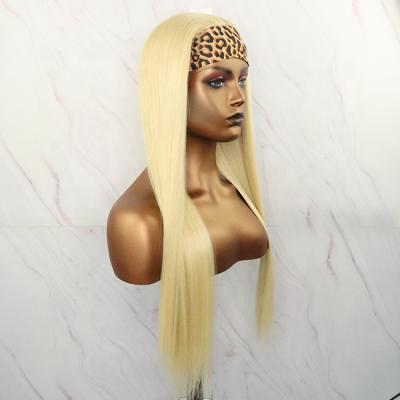 China Wholesale Silky Straight Long Wave Blonde Color Headband Synthetic Wig For Black Women for sale