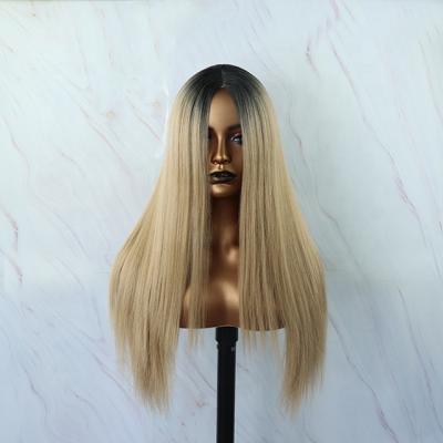 China Factory Wholesale 1B Straight Blonde Synthetic Wig For Color Women Synthetic Hair Bun for sale