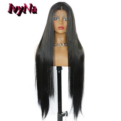 China Factory Wholesale Silky Straight T Part Futura Synthetic Wig With Front Back Color Long Straight Lace Style 30 Inches for sale