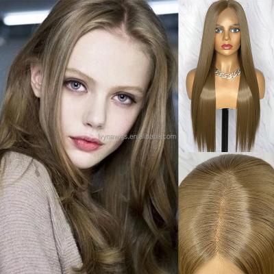 China Long Straight Synthetic T Piece Lace Front Hair Wig For Black Women's Straight #10 Long Wigs Excellent For Daily for sale