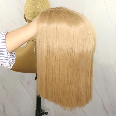 China Futura 13x4 Color Silky Straight Blonde Short Bob Style Synthetic Wig With Lace Front For Black Women for sale