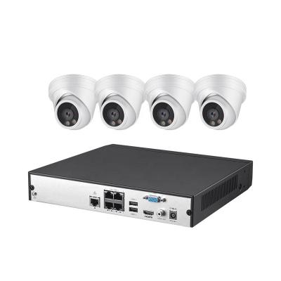 China NVR 4ch PoE 5mp 8mp IR night vision poe camera turret surveillance system kit home cctv camera hd cctv camera security system for sale